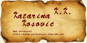 Katarina Kosović vizit kartica